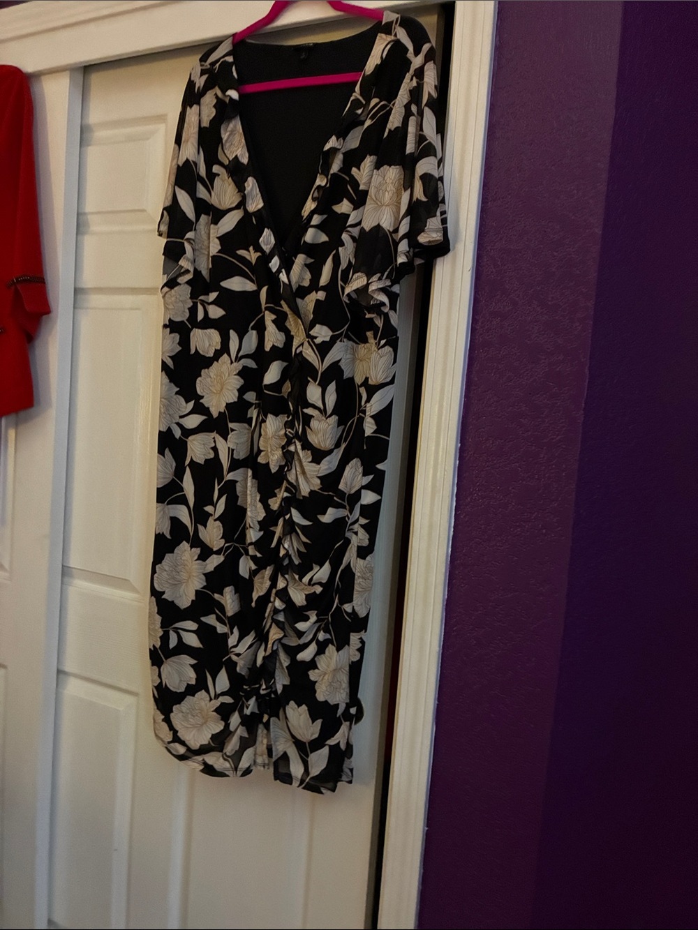 torrid Black and Cream Floral Midi Dress